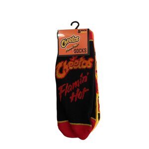 Cheetos Flamin' Hot Socks Adult Large 5 Pack Crew Length NIB